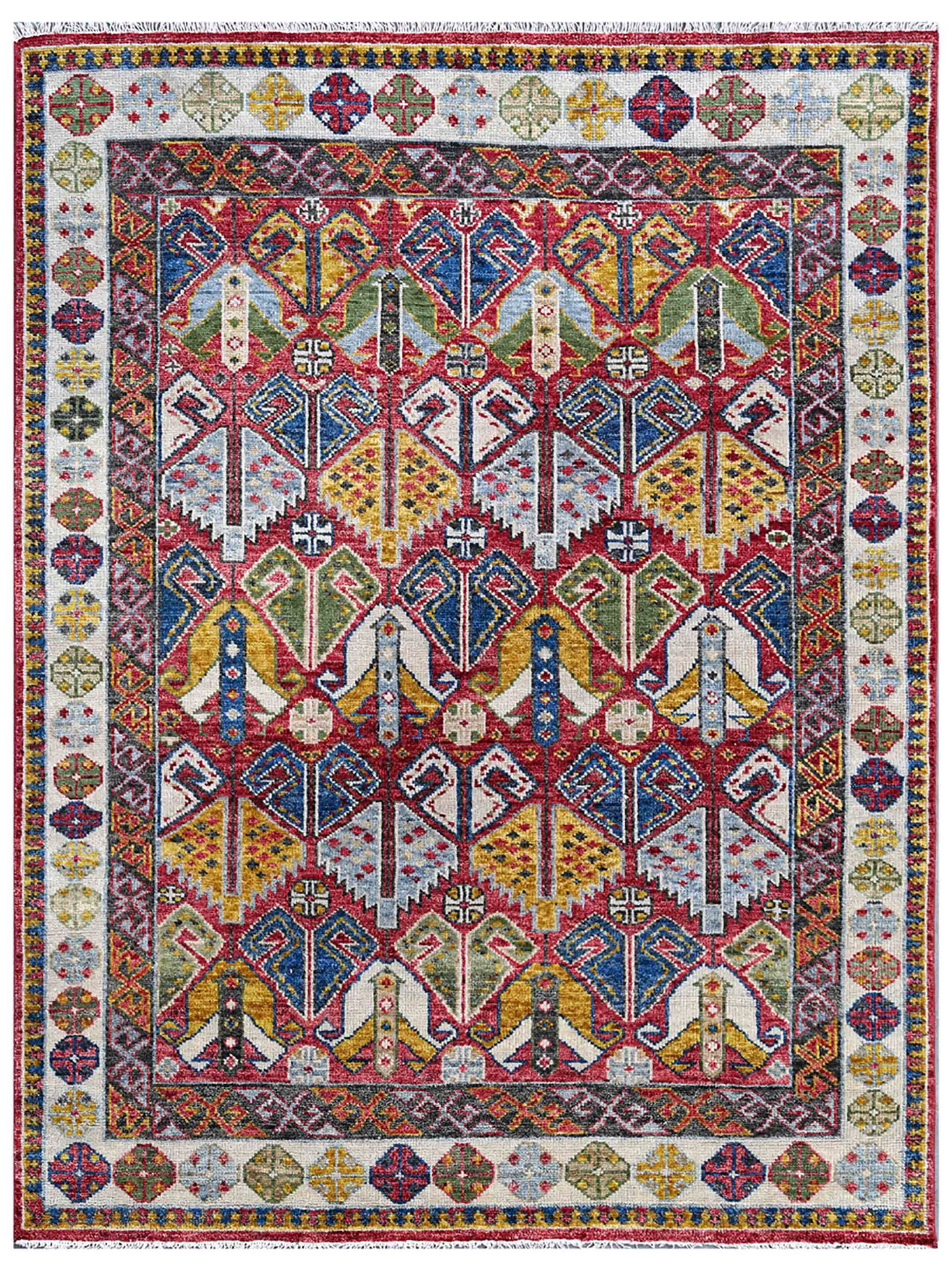 Exclusive Faberge FB-475 Red Multi Traditional Hand Knotted Rug