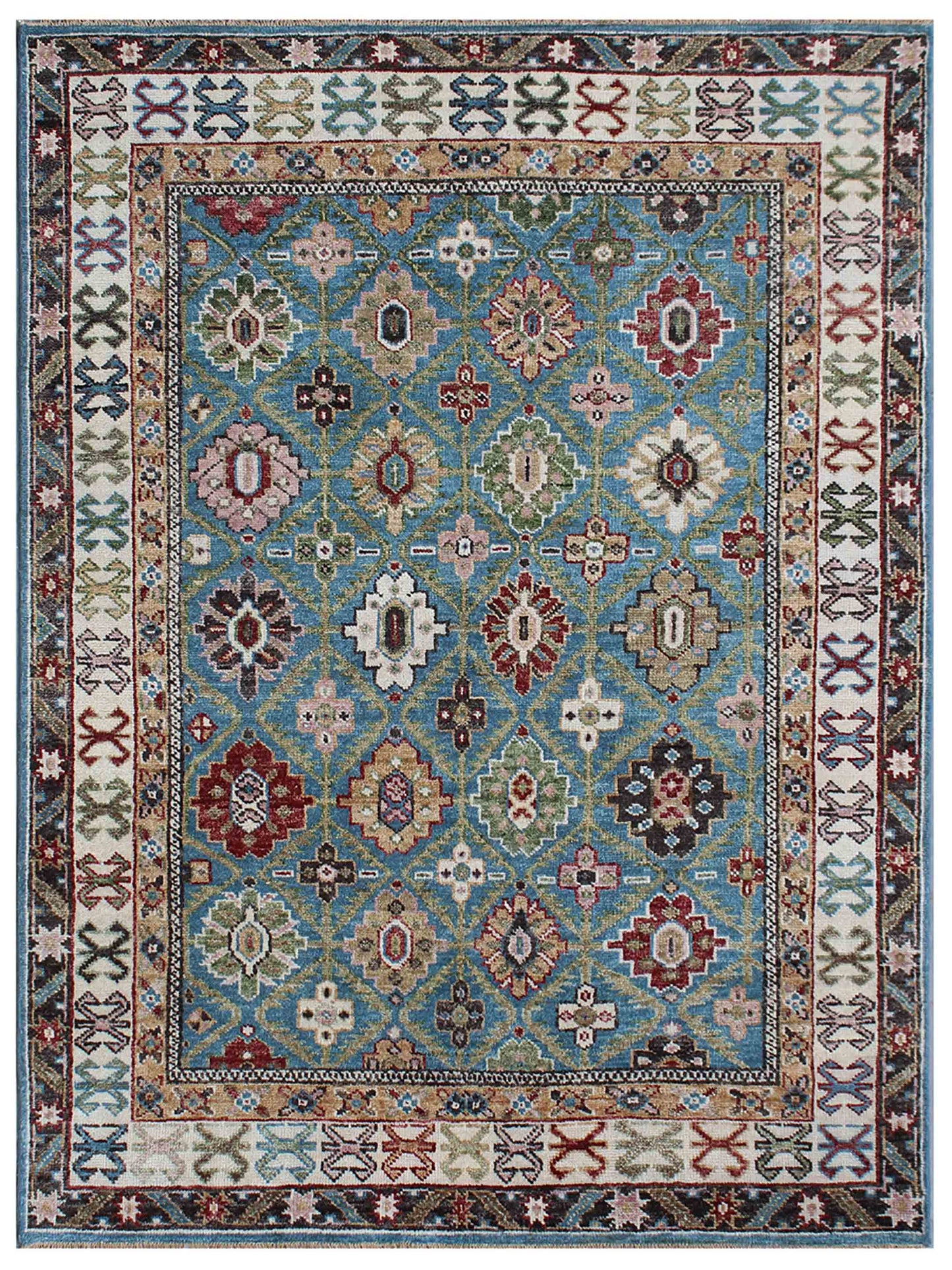 Exclusive Faberge FB-480 Blue Multi Traditional Hand Knotted Rug