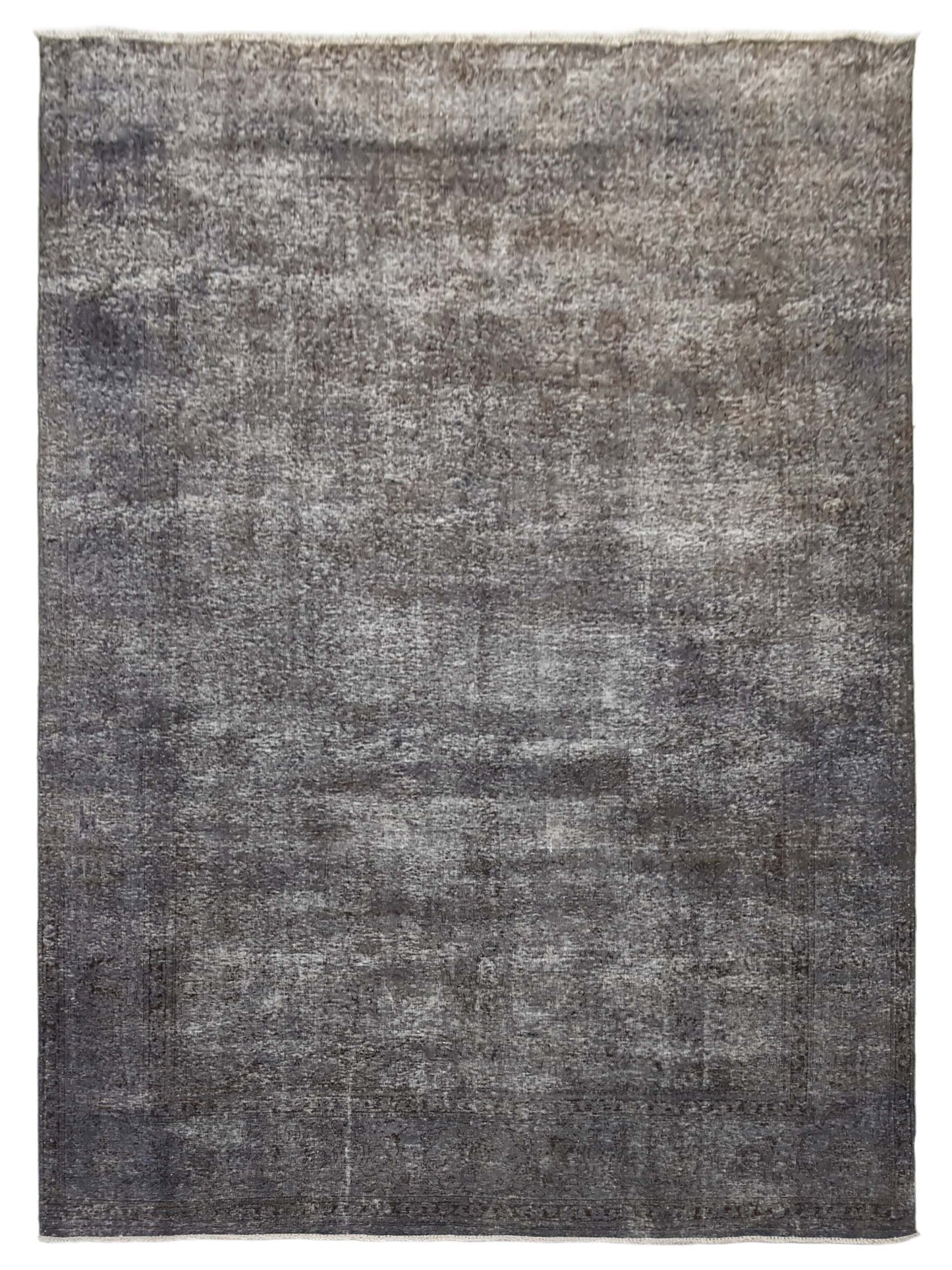 Exclusive Persian Revival Vintage Black Grey  Vintage Hand Knotted Rug