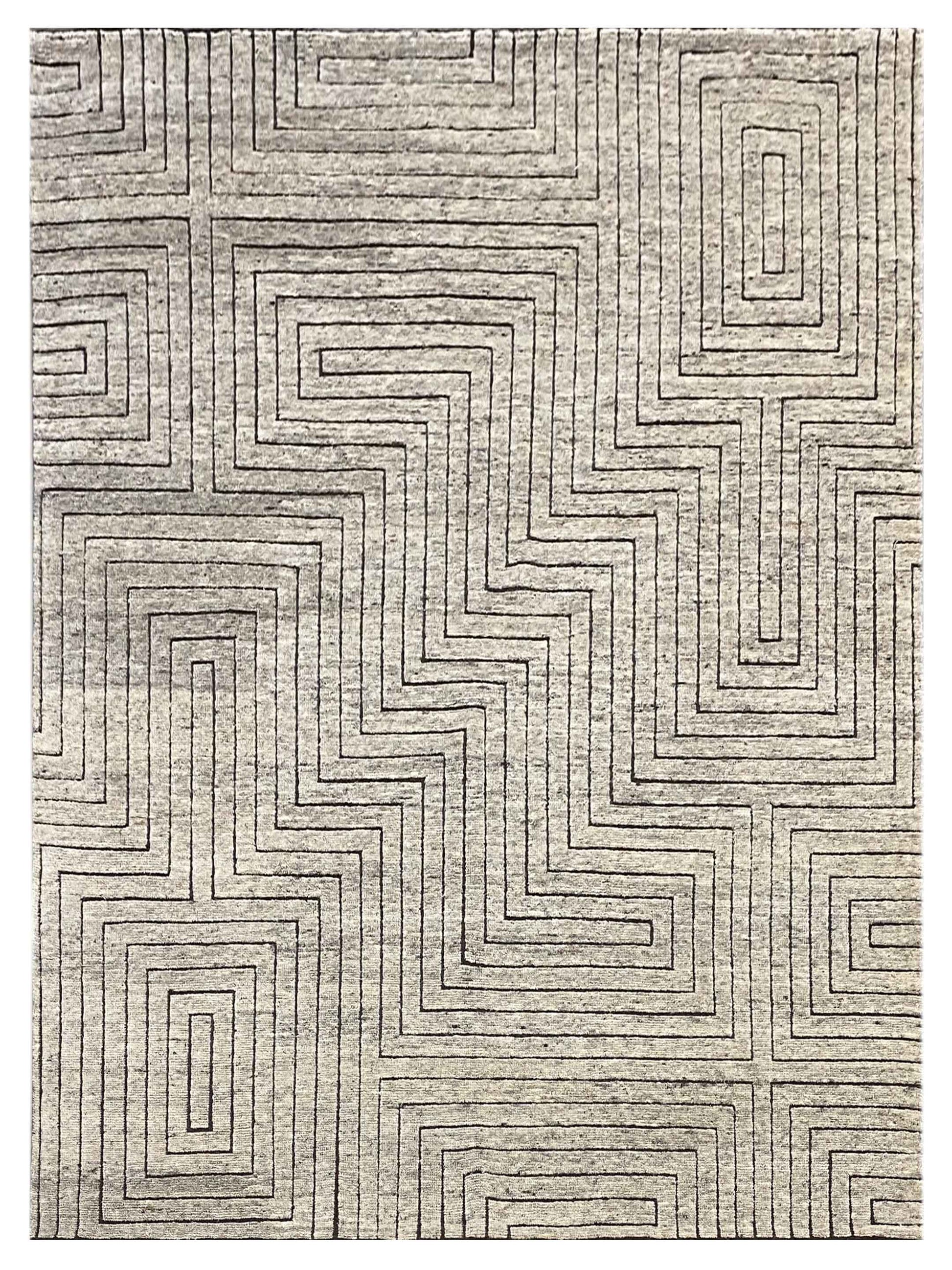Exclusive Harmony BZ-254 Beige Brown  Contemporary Hand Knotted Rug