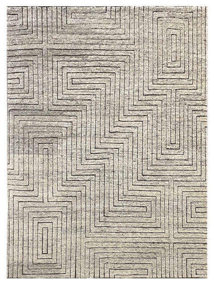 Exclusive Harmony BZ-254 Beige Brown  Contemporary Hand Knotted Rug