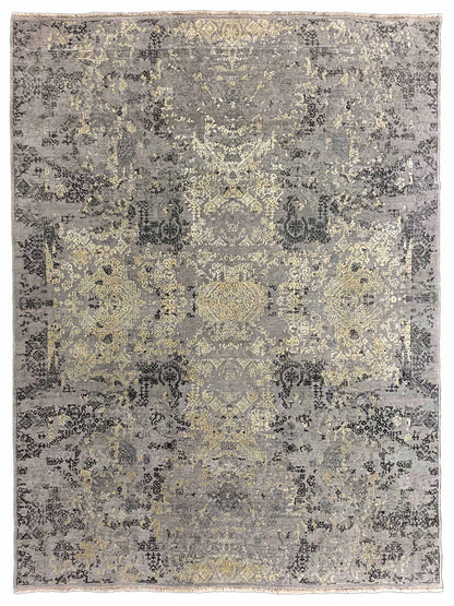 Exclusive Dazzling DL-318 Grey Ivory  Transitional Hand Knotted Rug