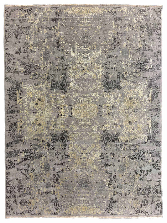 Exclusive Dazzling DL-318 Grey Ivory  Transitional Hand Knotted Rug