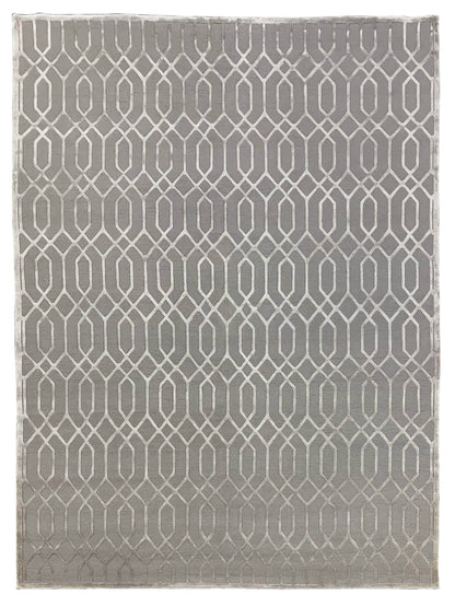 Exclusive Fine Loop Cut 2016-B Silver Silver  Contemporary Hand Knotted Rug
