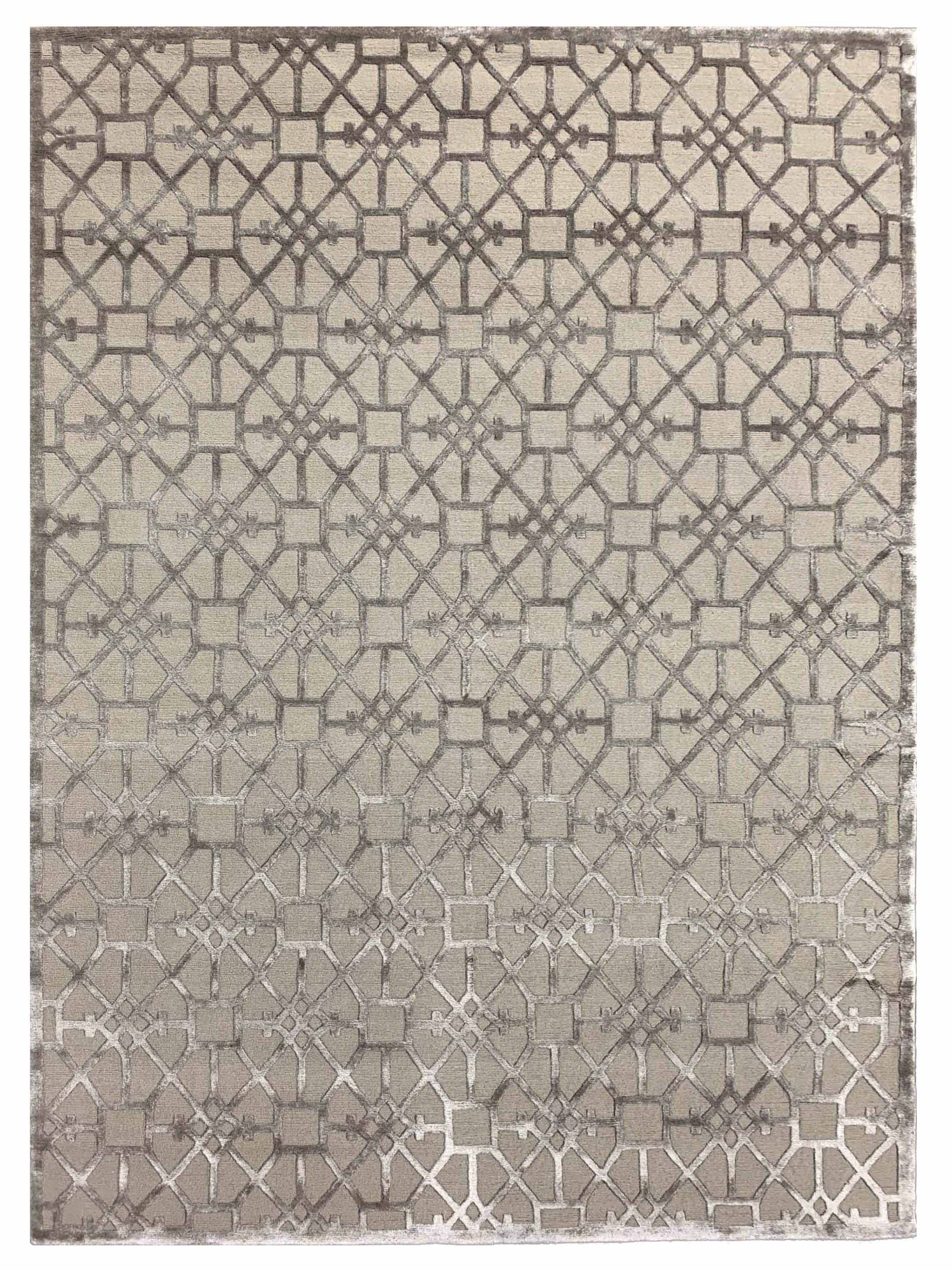 Exclusive Fine Loop Cut 2016-E Grey Beige  Contemporary Hand Knotted Rug