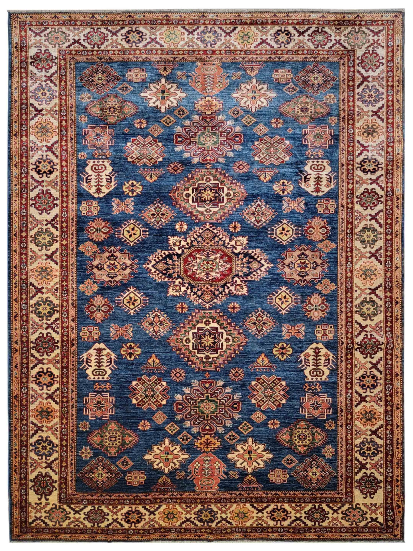 Exclusive Super Kazak 311843 Blue Multi  Traditional Hand Knotted Rug