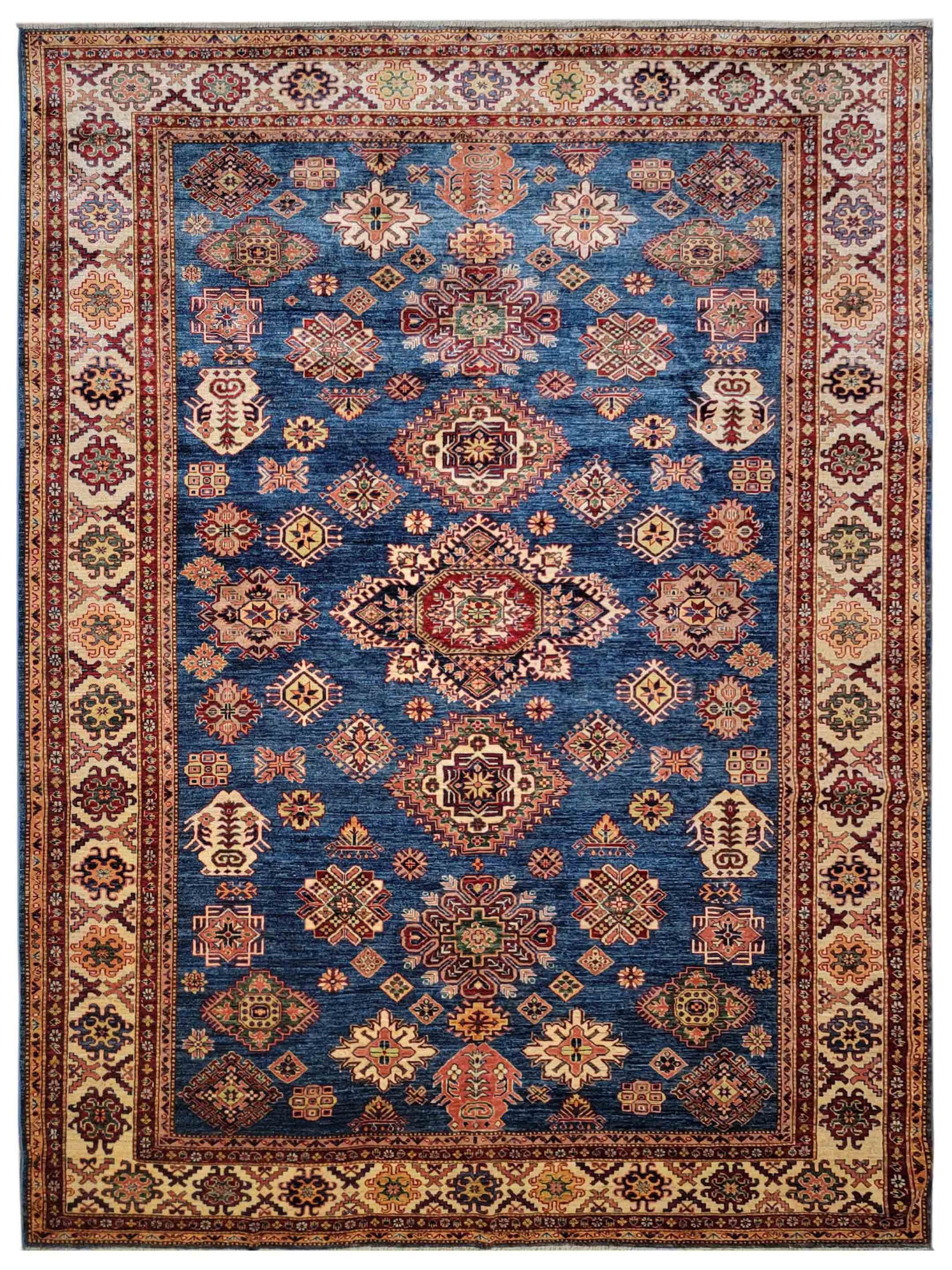Exclusive Super Kazak 311843 Blue Multi  Traditional Hand Knotted Rug
