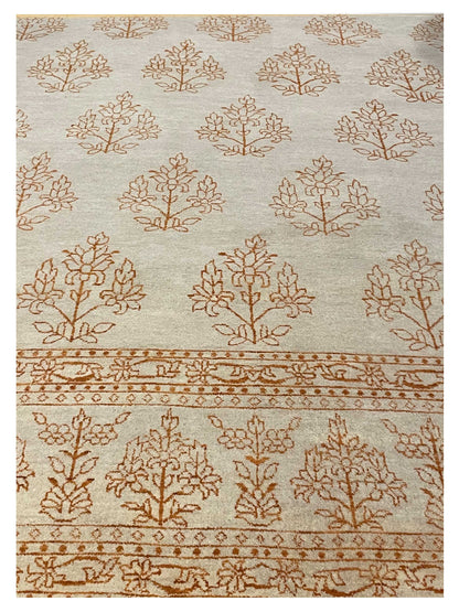 Exclusive Garden Garden Beige Orange  Transitional Hand Knotted Rug