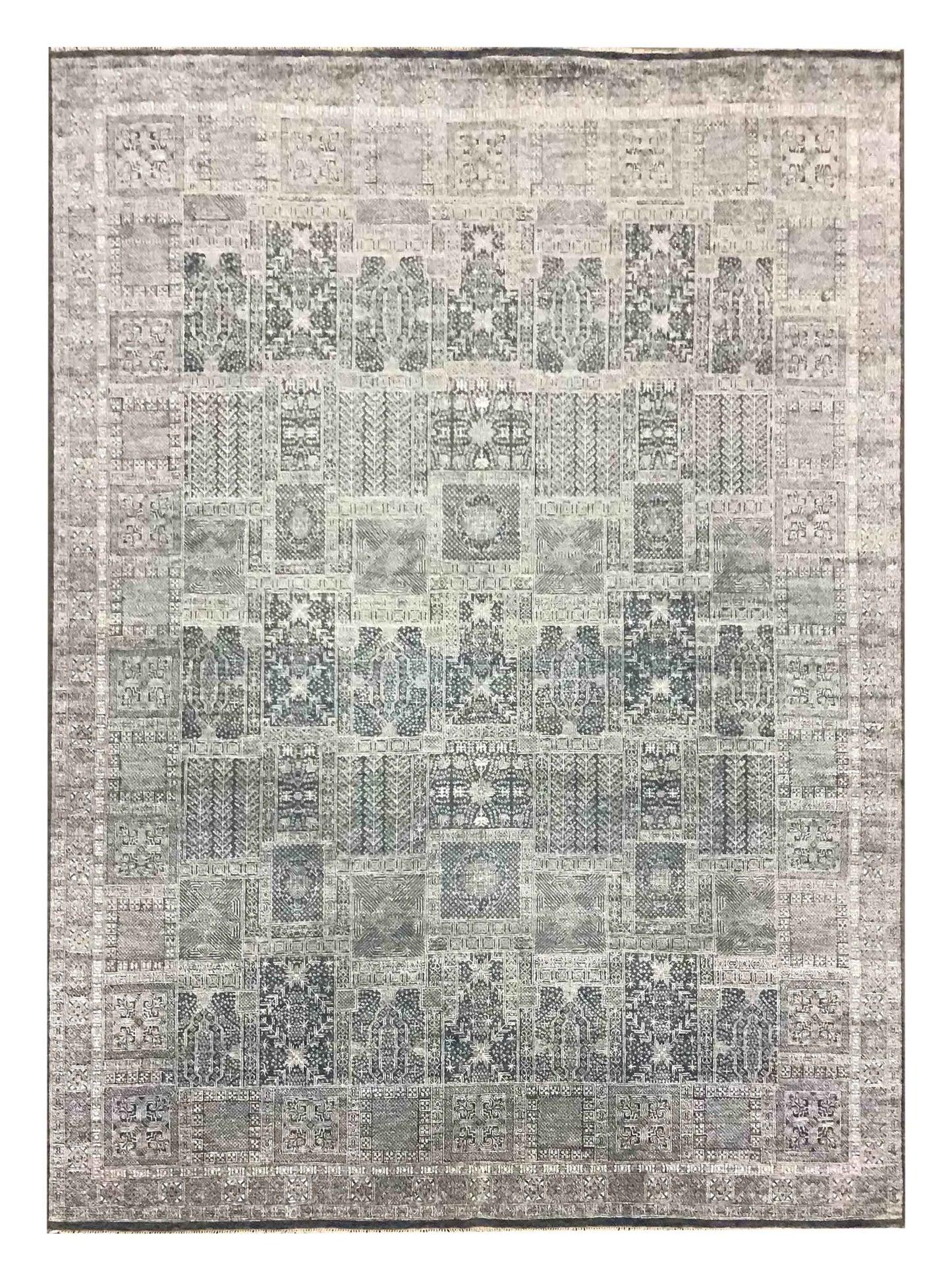 Exclusive Jaipur Modern AM-108 Blue Ivory  Transitional Hand Knotted Rug