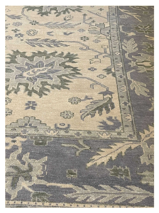 Exclusive Chobi P-4 Ivory Blue  Transitional Hand Knotted Rug