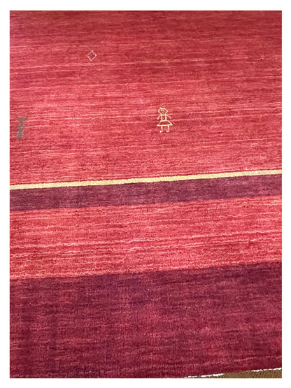 Exclusive Gabbeh Village Red Red  Modern Hand Knotted Rug