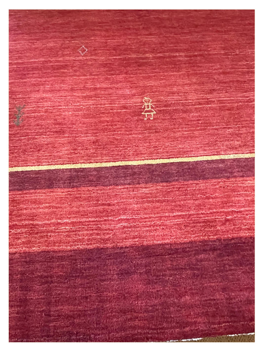 Exclusive Gabbeh Village Red Red  Modern Hand Knotted Rug