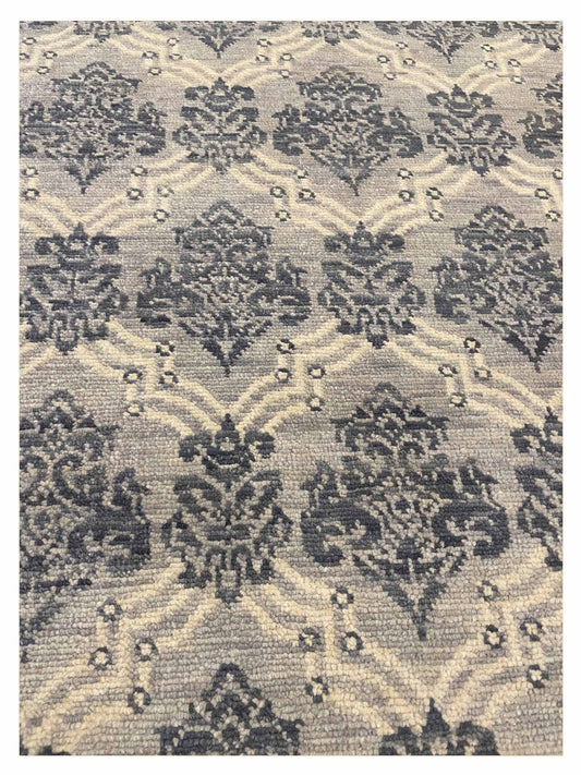 Exclusive Afghan Modern U-209 Lt.Blue Dk Blue  Transitional Hand Knotted Rug