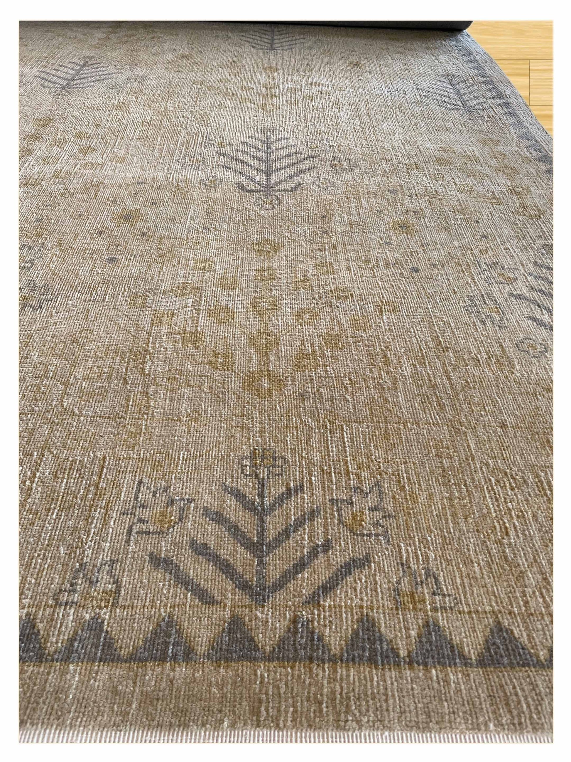 Exclusive Oushak U-92 Ivory Grey  Oushak Hand Knotted Rug