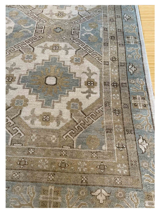 Exclusive Oushak SK-12 Ivory Green  Oushak Hand Knotted Rug