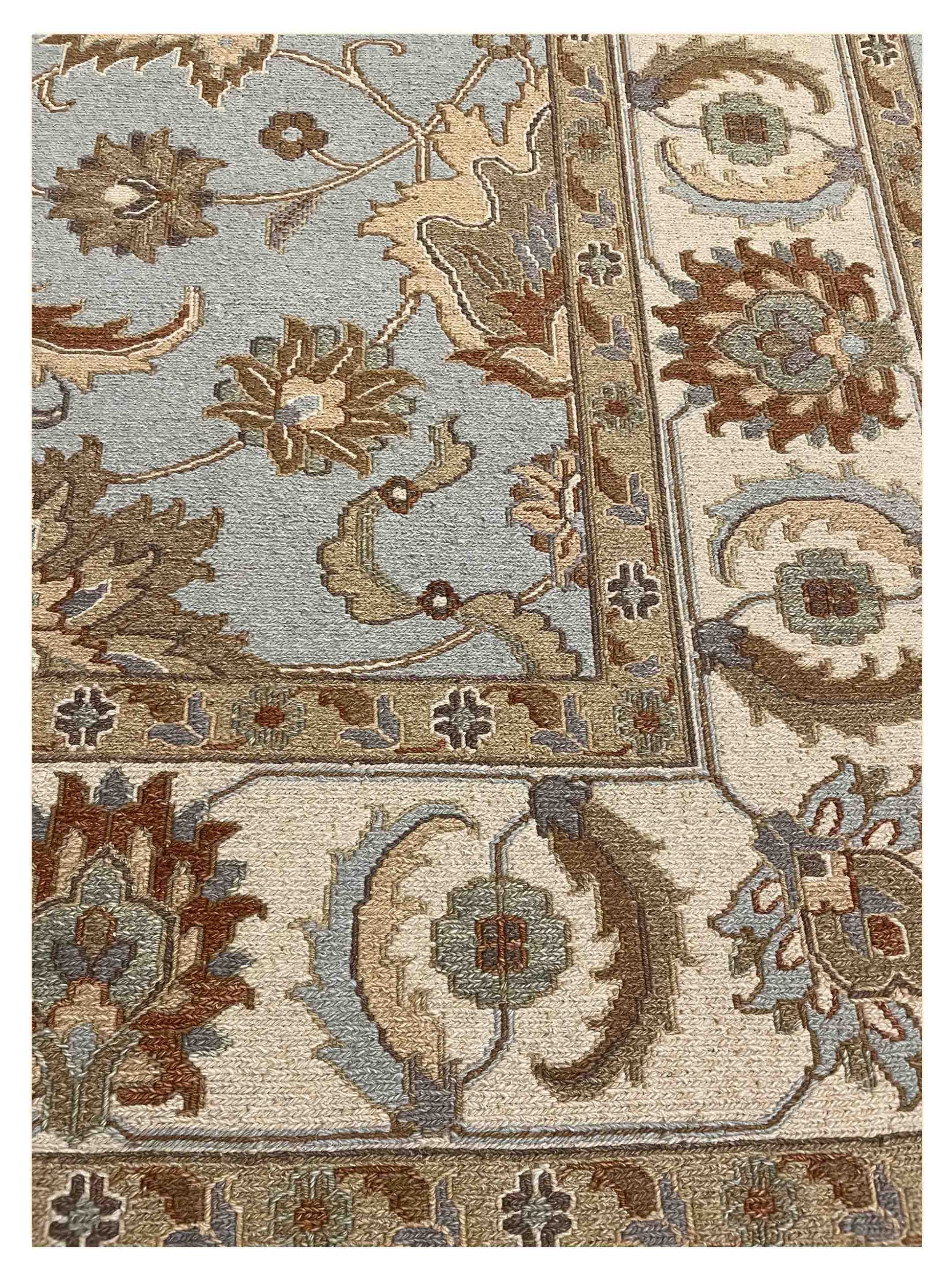Exclusive Soumak MN-1027 Blue Ivory  Traditional Hand Knotted Rug