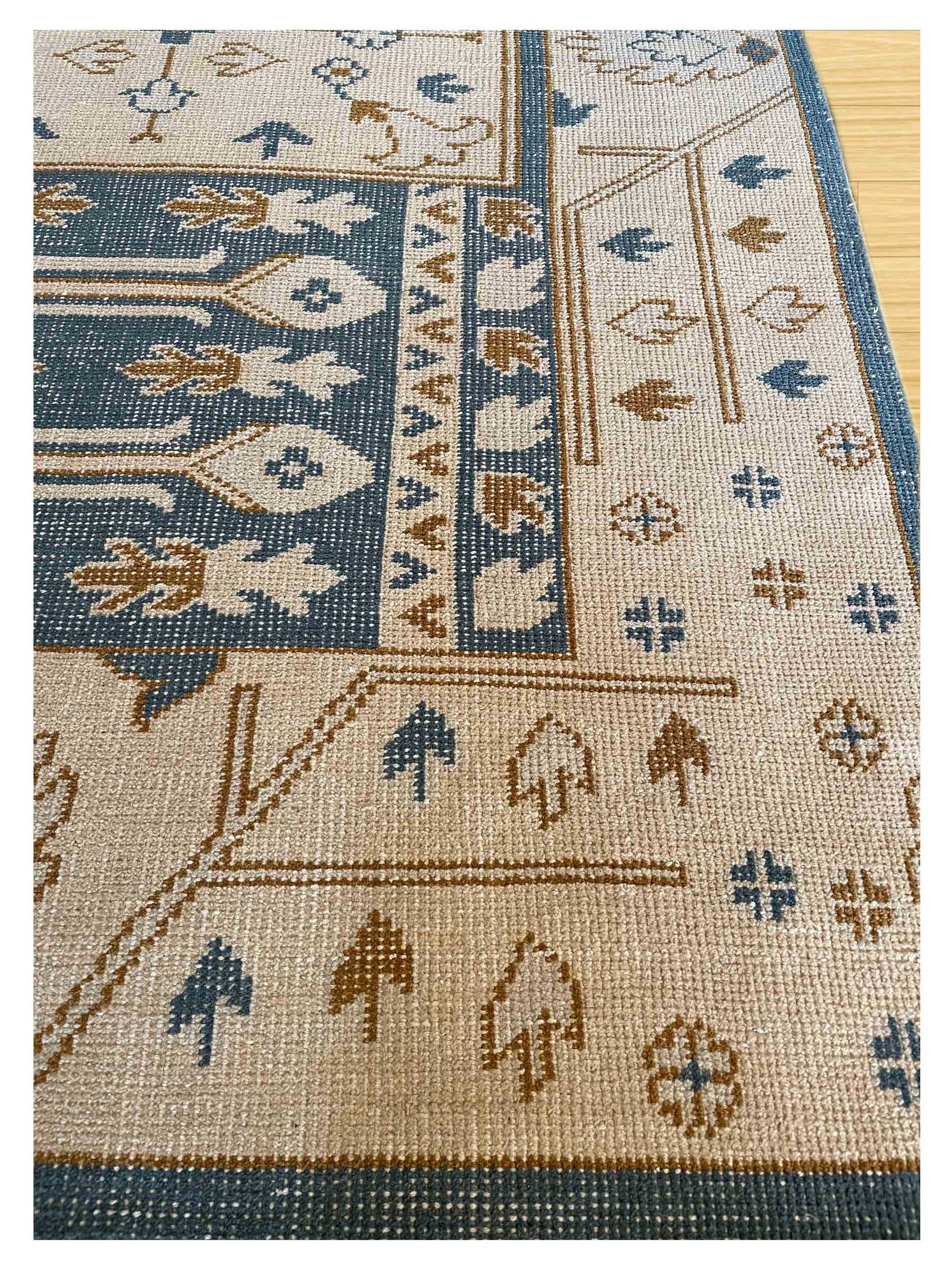 Exclusive Khotan K1748 Beige Blue  Traditional Hand Knotted Rug