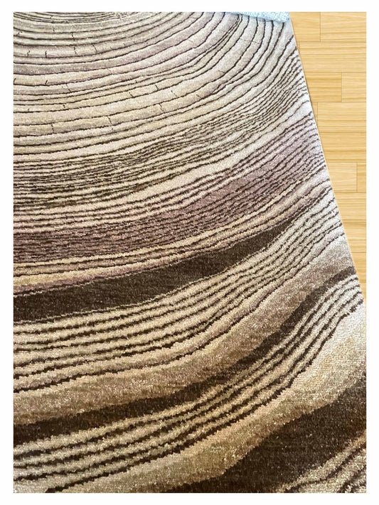 Exclusive Nature Y-103 Brown Beige  Transitional Hand Knotted Rug