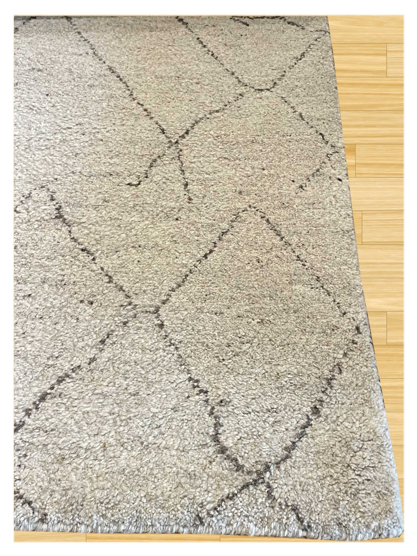 Exclusive Moroccan Mohair SK-18 Beige Brown  Contemporary Hand Knotted Rug