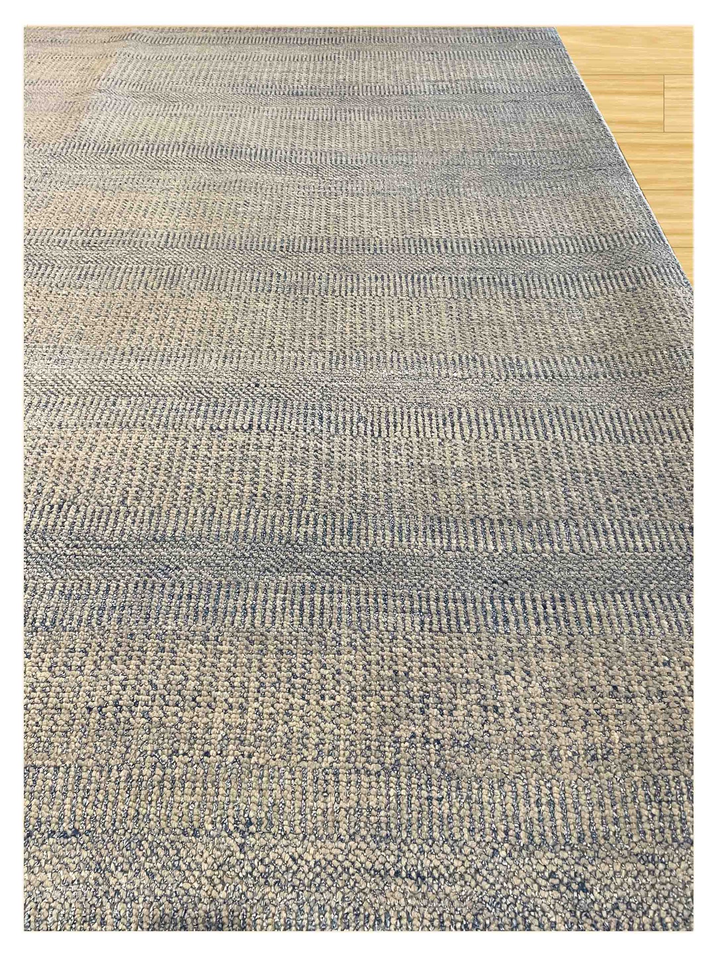Exclusive Afghan Modern UG-1001 Blue Grey  Transitional Hand Knotted Rug