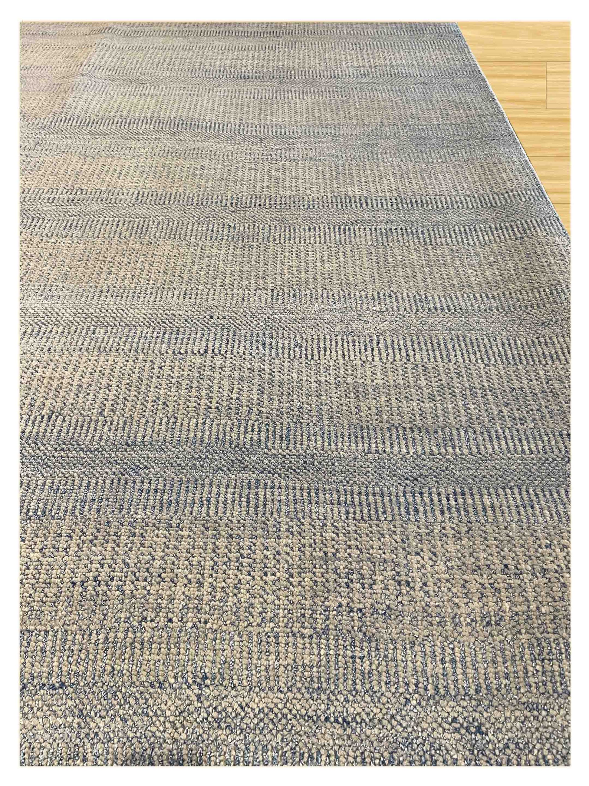 Exclusive Afghan Modern UG-1001 Blue Grey  Transitional Hand Knotted Rug
