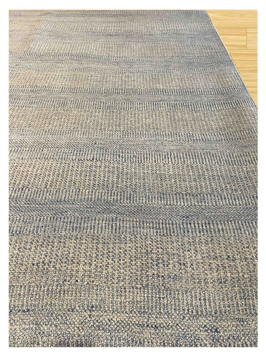 Exclusive Afghan Modern UG-1001 Blue Grey  Transitional Hand Knotted Rug