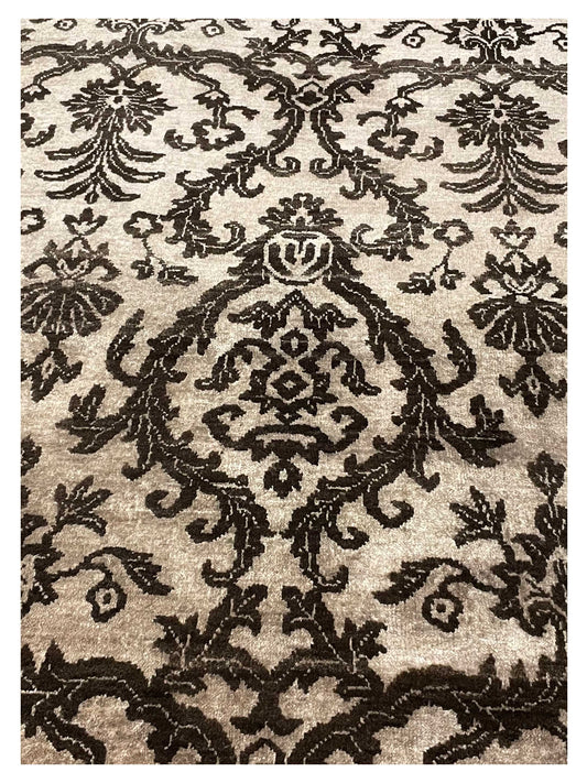 Exclusive Jankat JK-1001 Beige Brown  Traditional Hand Knotted Rug