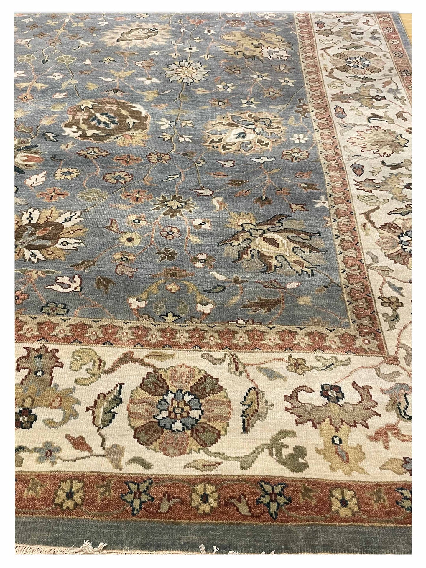Exclusive Chobi Rama Lt.Blue Ivory  Transitional Hand Knotted Rug