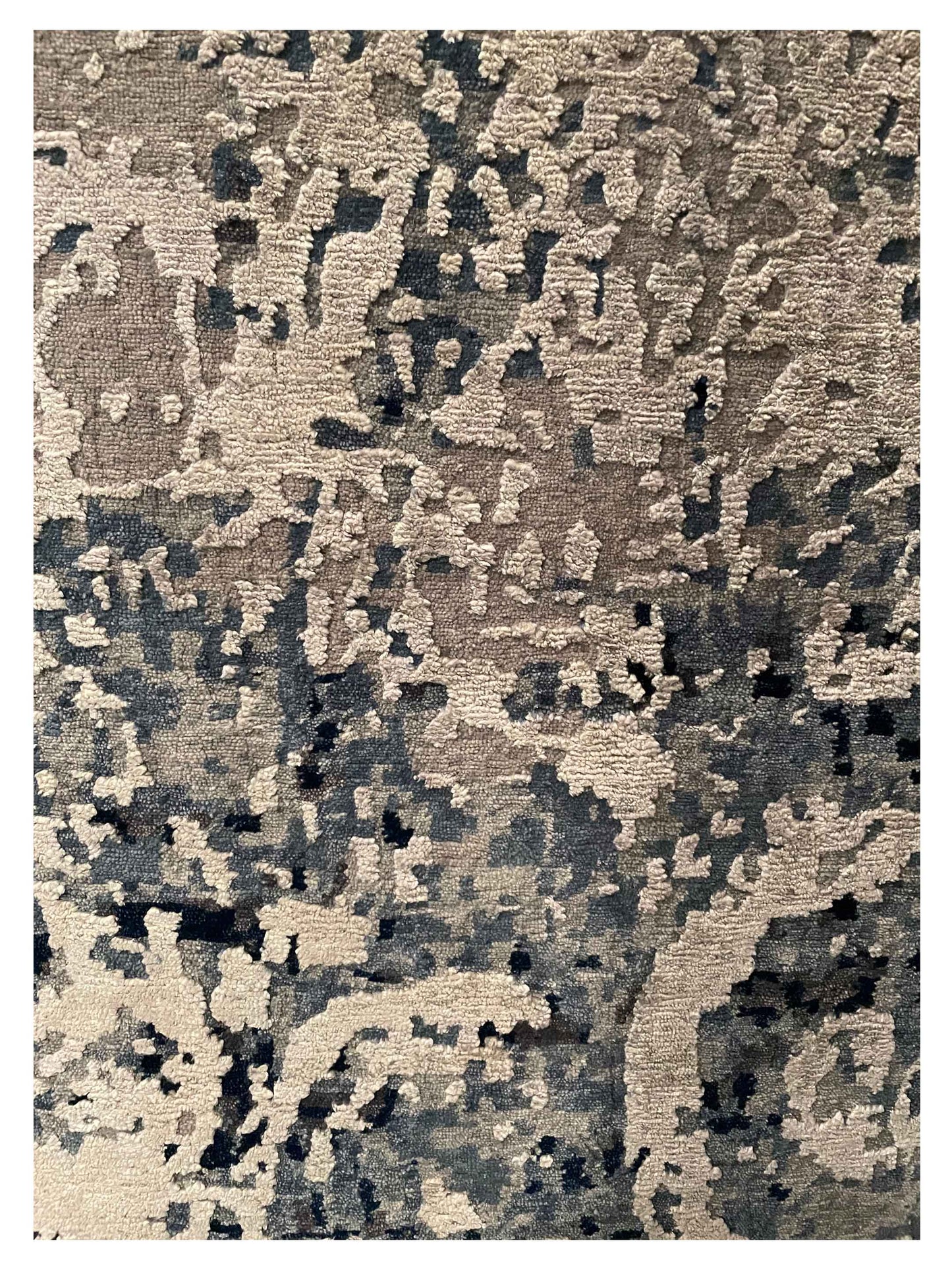 Exclusive Tibetino 1178-WH Blue Grey  Contemporary Hand Knotted Rug