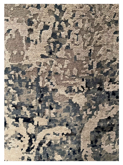Exclusive Tibetino 1178-WH Blue Grey  Contemporary Hand Knotted Rug