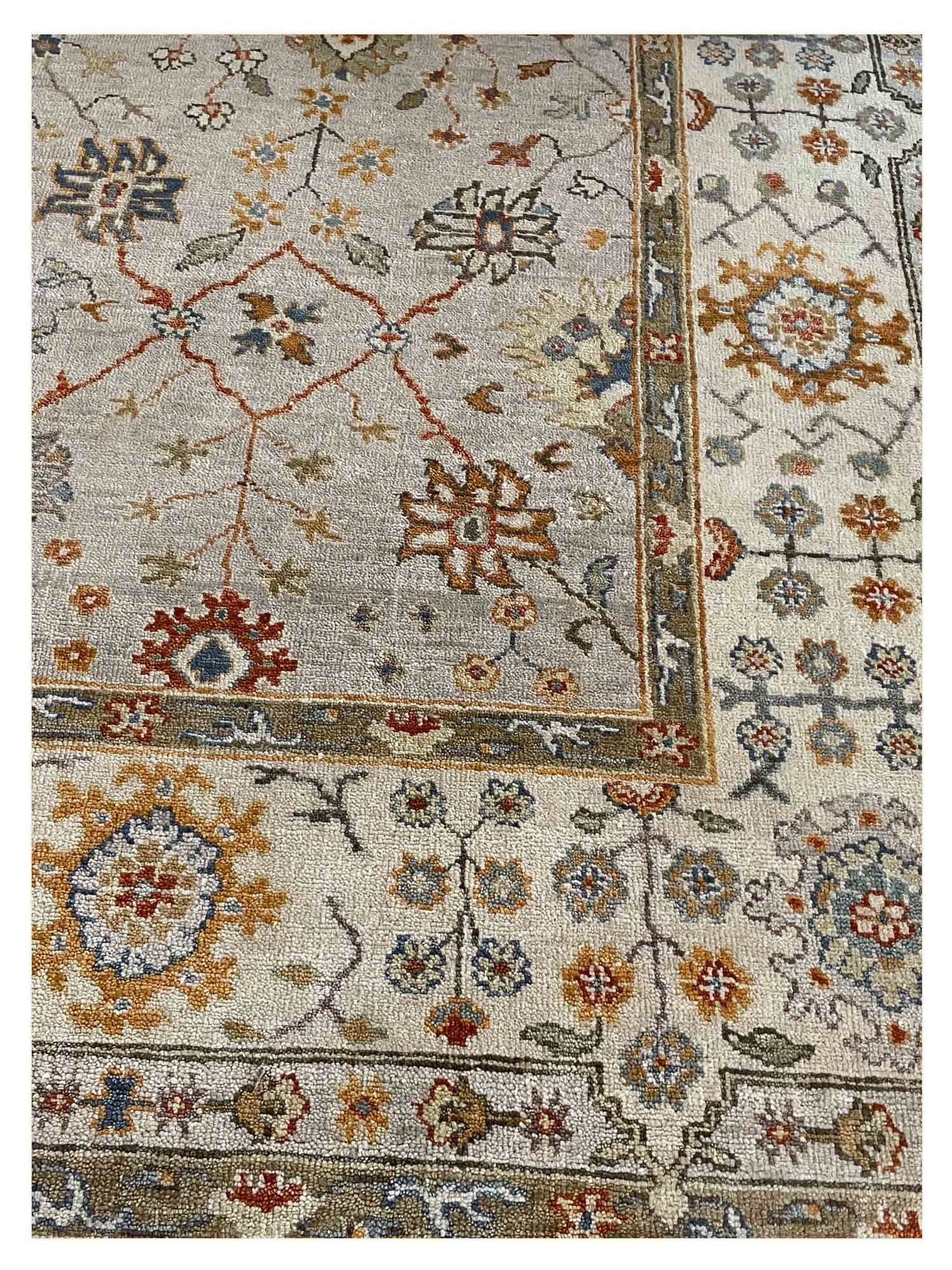 Exclusive TKP TK-49IN Ivory Multi  Oushak Hand Knotted Rug