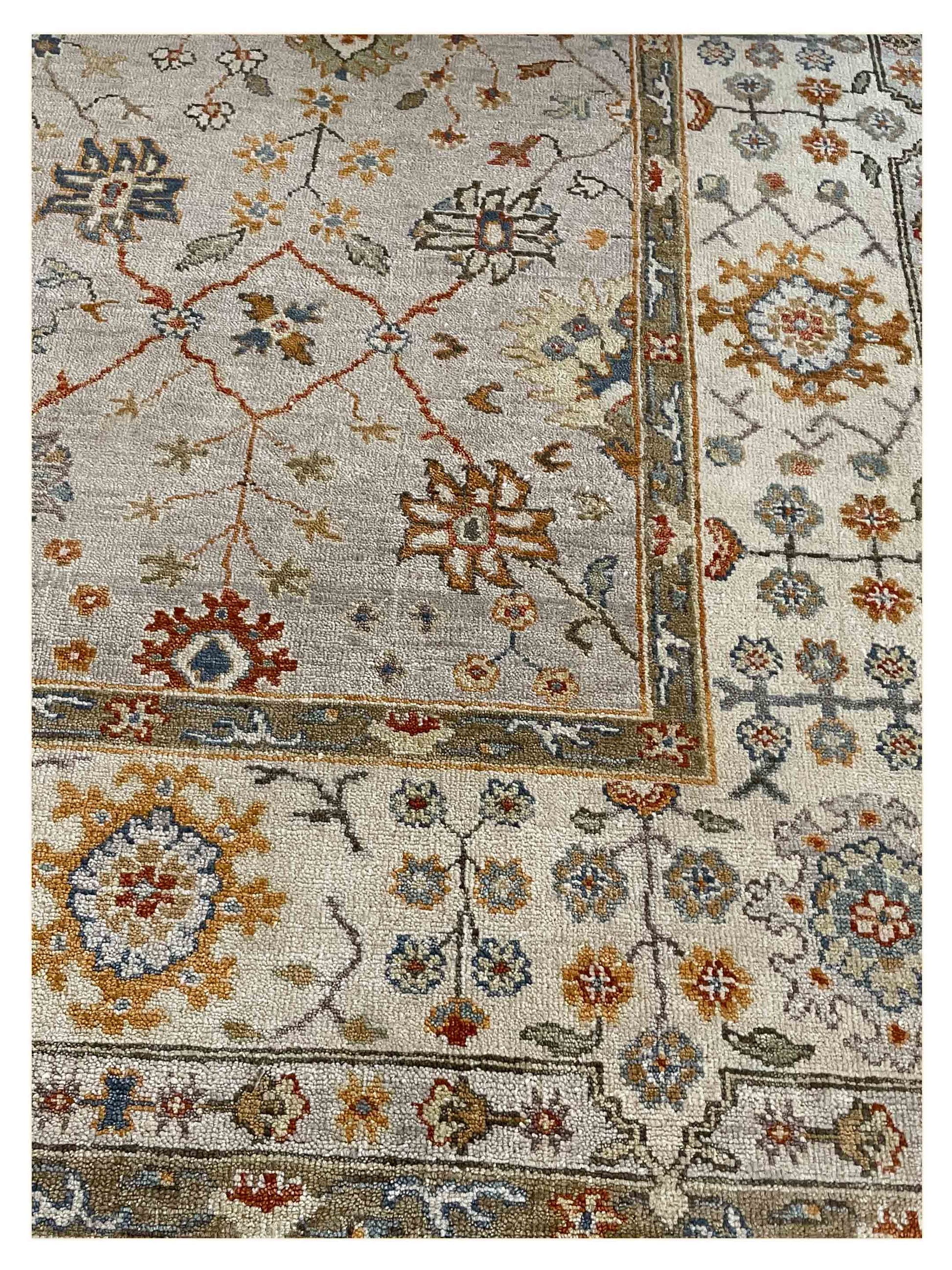 Exclusive TKP TK-49IN Ivory Multi  Oushak Hand Knotted Rug