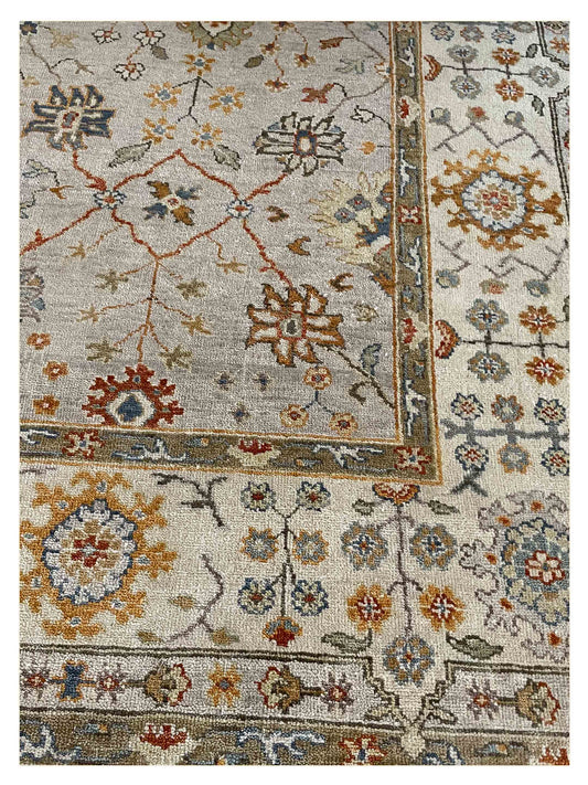 Exclusive TKP TK-49IN Ivory Multi  Oushak Hand Knotted Rug