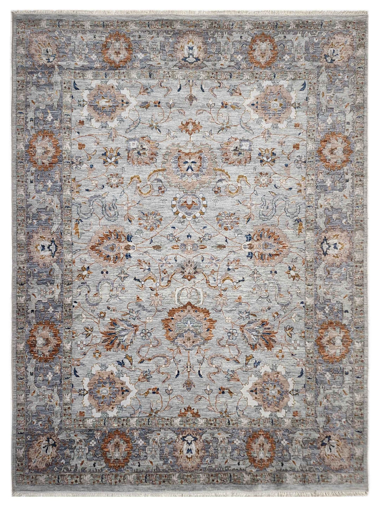 Exclusive Agra Modern AAS-150 Grey Blue  Traditional Hand Knotted Rug