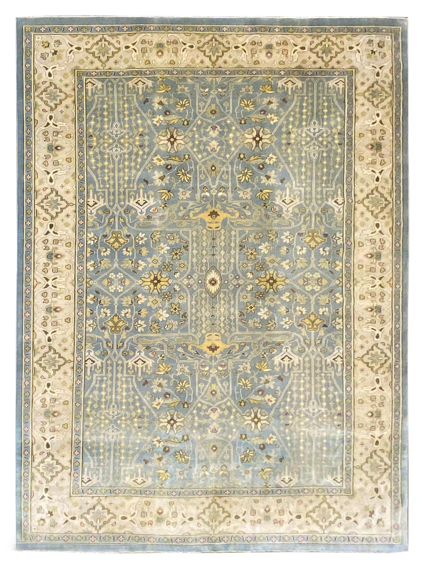 Exclusive Oushak AL-308 Lt.Blue Ivory  Oushak Hand Knotted Rug
