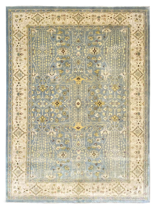 Exclusive Oushak AL-308 Lt.Blue Ivory  Oushak Hand Knotted Rug