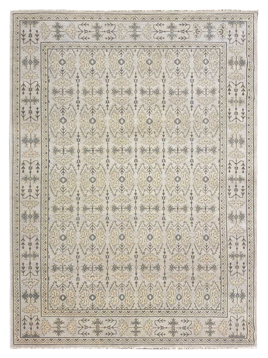 Exclusive Oushak AL-313 Lt.Grey Dk Grey  Oushak Hand Knotted Rug