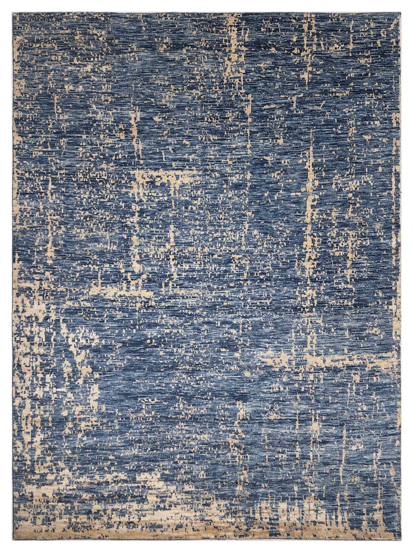 Exclusive Arast ART-1385 Blue Ivory  Mid Century Modern Hand Knotted Rug