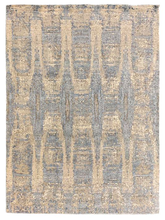 Exclusive Dazzling DL-338 Grey Blue  Transitional Hand Knotted Rug