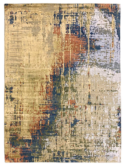 Exclusive Dazzling DL-339 Green Blue  Transitional Hand Knotted Rug
