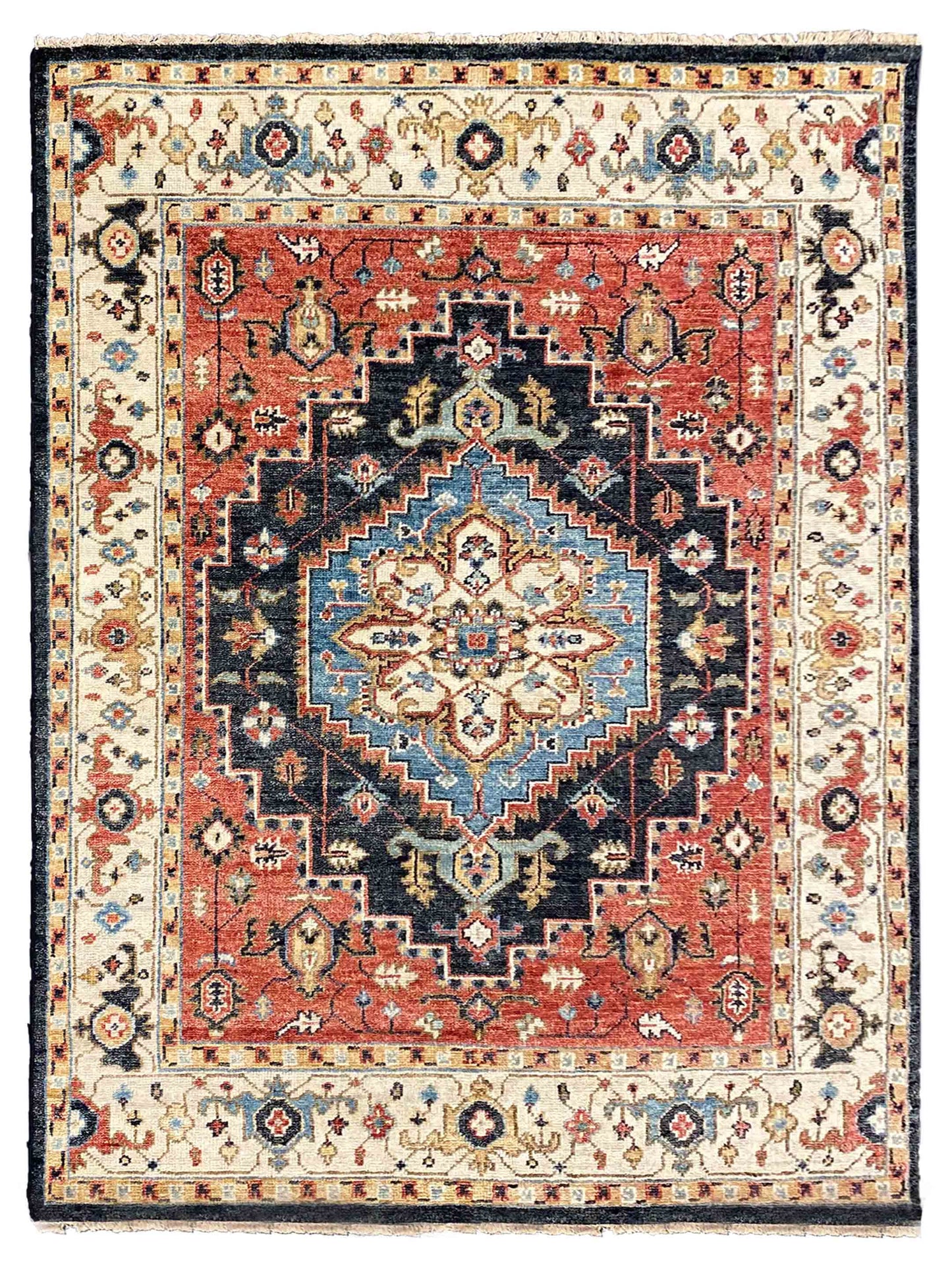 Exclusive Faberge FB-405 Charcoal Beige  Traditional Hand Knotted Rug