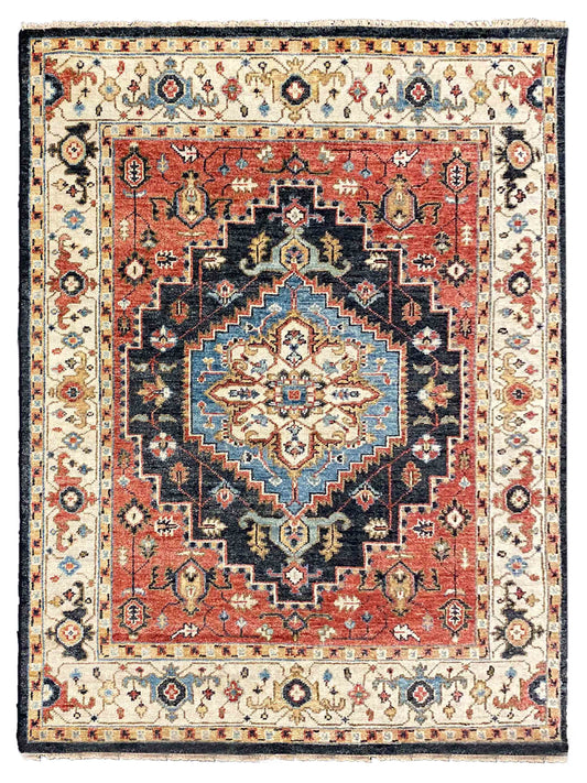 Exclusive Faberge FB-405 Charcoal Beige  Traditional Hand Knotted Rug