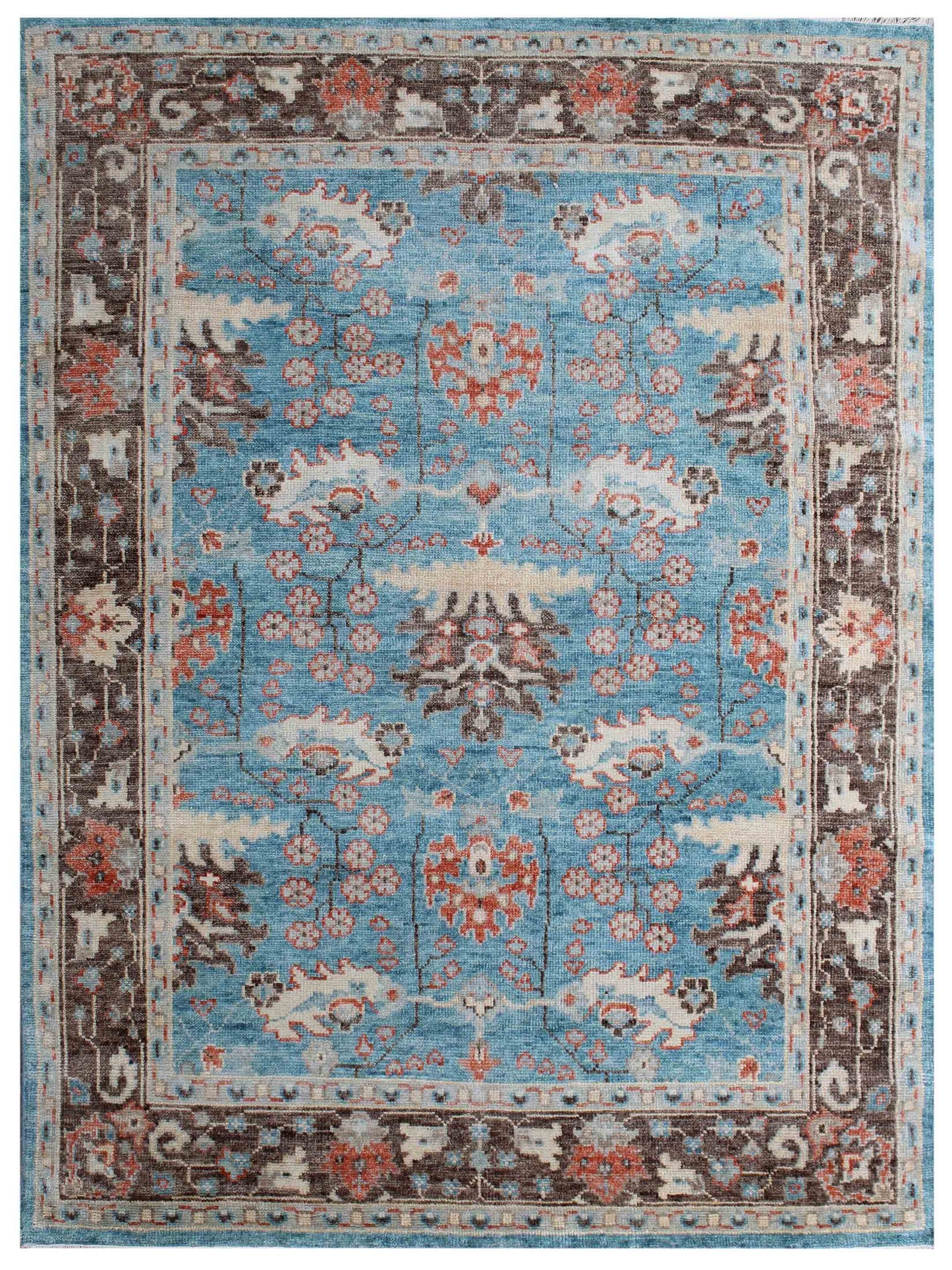 Exclusive Faberge FB-458 Turquoise Pink  Traditional Hand Knotted Rug