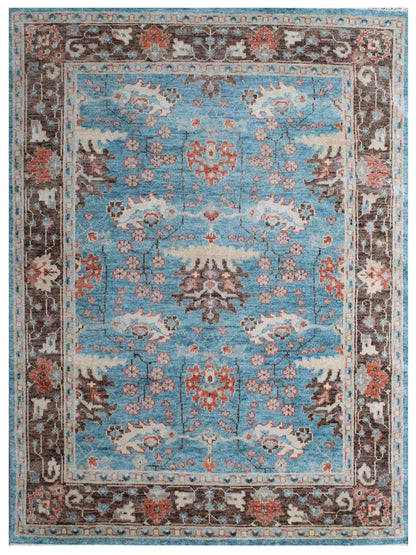 Exclusive Faberge FB-458 Turquoise Pink  Traditional Hand Knotted Rug