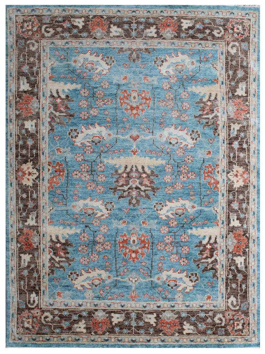 Exclusive Faberge FB-458 Turquoise Pink  Traditional Hand Knotted Rug