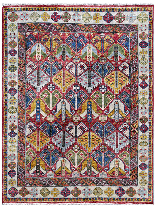 Exclusive Faberge FB-475 Red Multi  Traditional Hand Knotted Rug
