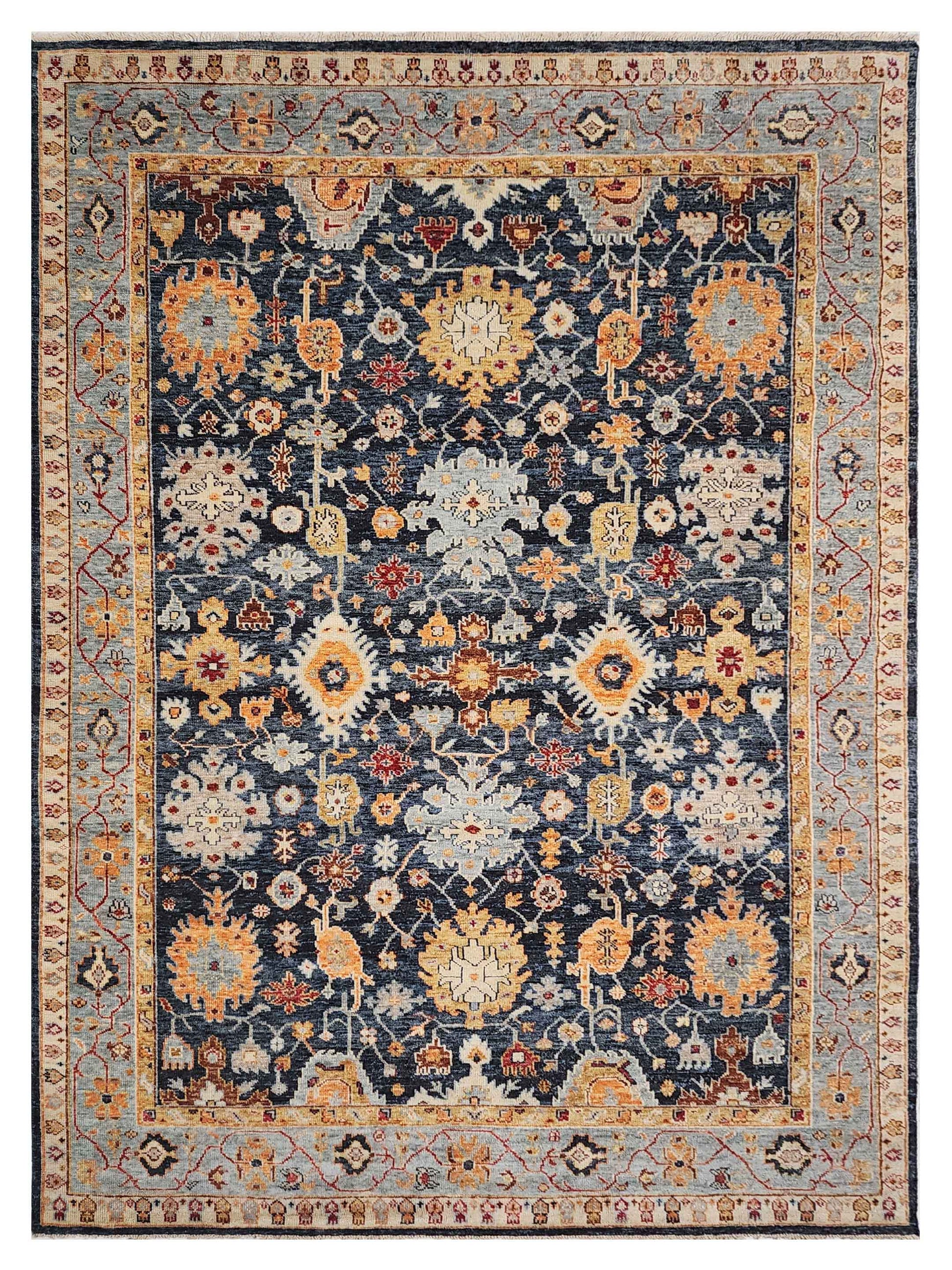 Exclusive Vintage Modern FT-214 Multi Multi  Vintage Hand Knotted Rug