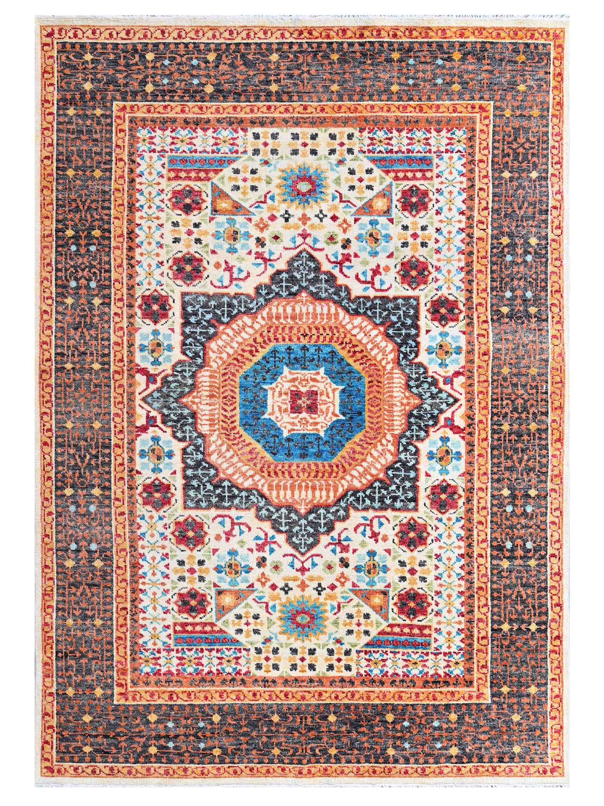 Exclusive Faberge FB-408 Orange Multi  Traditional Hand Knotted Rug