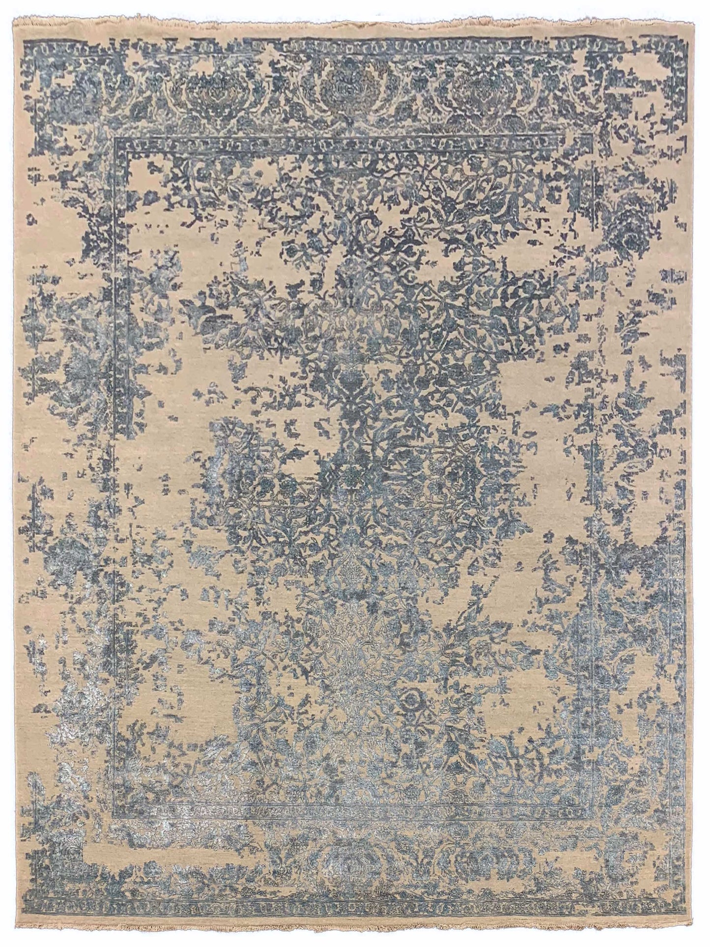 Exclusive Radiance DL-312 Blue Beige  Transitional Hand Knotted Rug