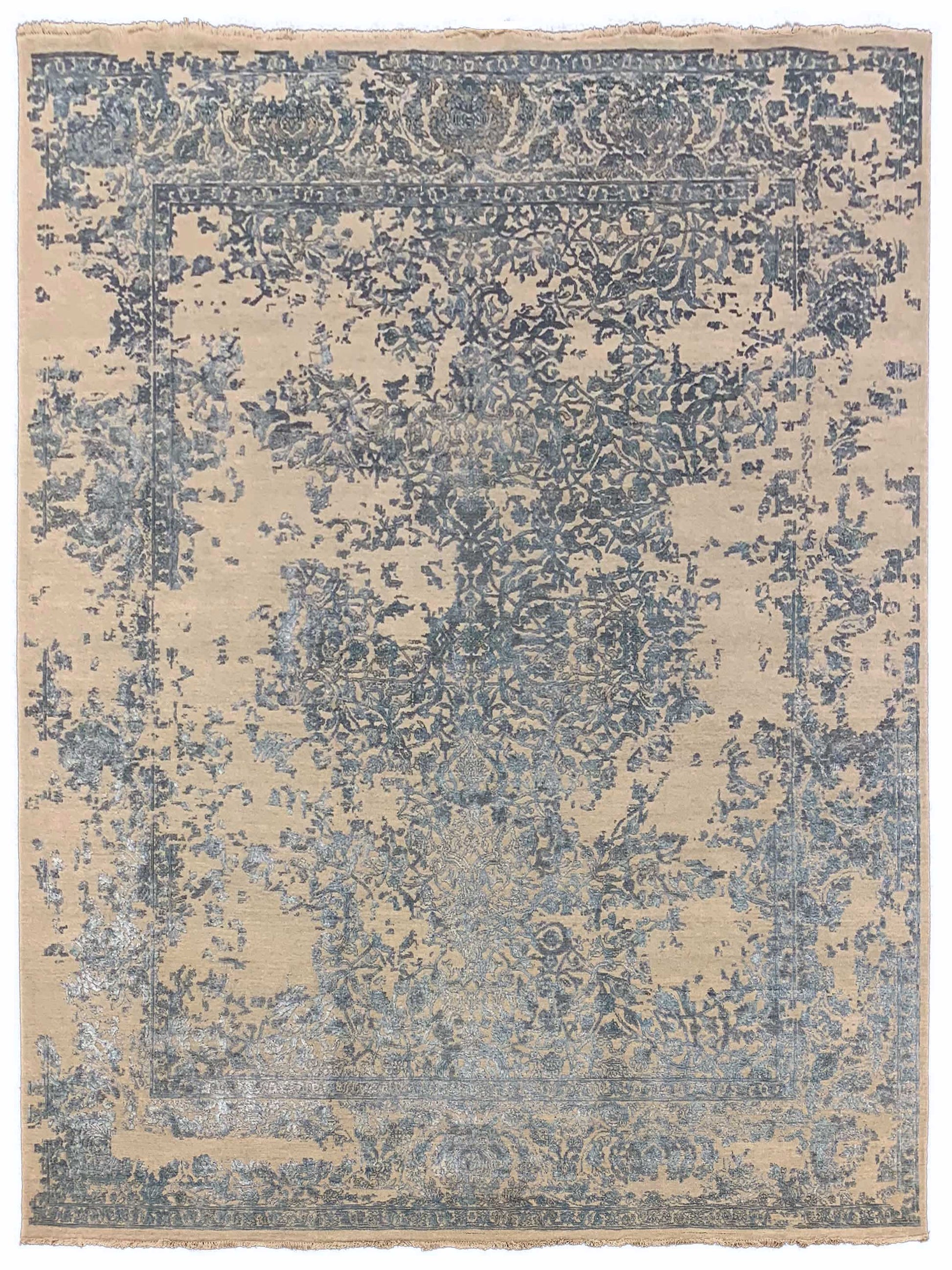 Exclusive Radiance DL-312 Blue Beige  Transitional Hand Knotted Rug
